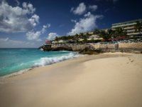 This is a shot of Maho Beach which is where the planes come in to land. However, this is a less busy section about 200 ft away from the Sunset Beach Bar and the end of the runway.This corner of the island seems a little more rocky and in fact this wall eventually leads onto Cupecoy Beach where some of my other shots were taken.